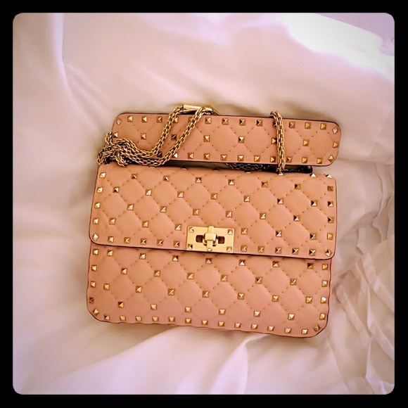 Spike bag Valentino pink lambskin - Picture 1 of 8
